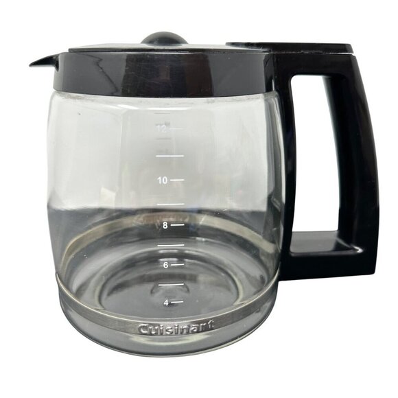 Cuisinart 12 Cup Replacement Glass Coffee Carafe With Black Handle Lid Genuine - Picture 1 of 9